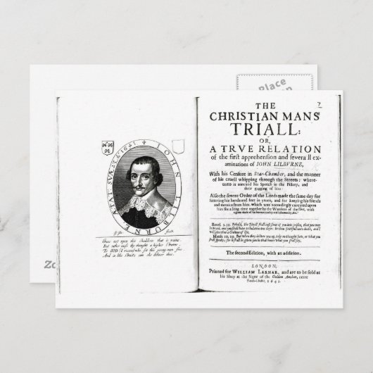 Het Christelijk Man'' door John Lilburne Briefkaart (Voorkant / Achterkant)