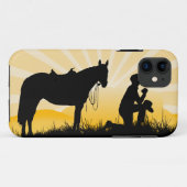 Het Christelijke Hoesje van iPhone van de Cowboy (Achterkant (horizontaal))