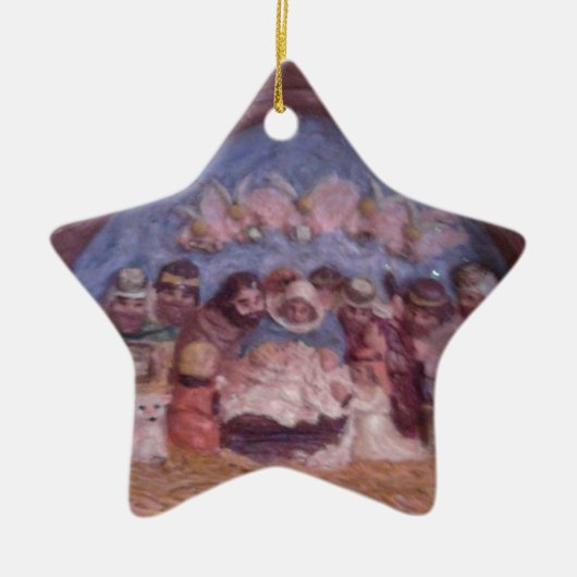 "HET CHRISTMAS STABLE"-CERAMISCHE ORNAMENT (Voorkant)