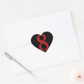 HET CIJFER 8 IN ROOD HART STICKER (Envelop)