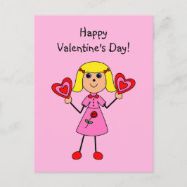 Het Cijfer van de Stok van het Meisje van Feestdagenkaart