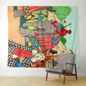 Het circus komt naar de stadskrant wandkleed (In Situ (horizontaal))