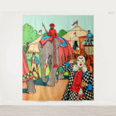 Het circus komt naar de stadskrant wandkleed (Voorkant)