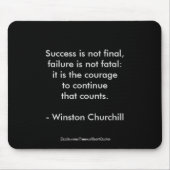 Het Citaat van de Churchill van Winston; Succes 2. Muismat (Voorkant)