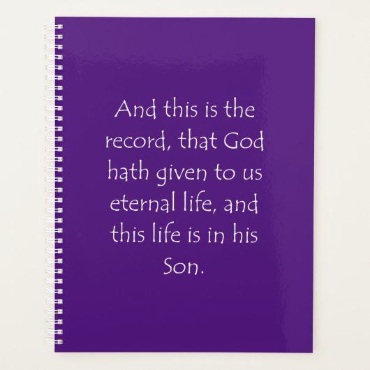 Het Citaat van de manuscripten 1 John 5 11 Planner (Voorkant)