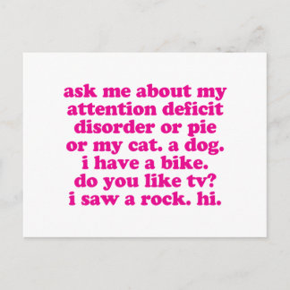 Het Citaat van de Verstoorde van de aandacht ADHD  Briefkaart