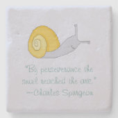 Het Citaat van Perseverence van de Slak van Stenen Onderzetter (Voorkant)