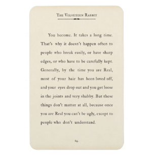 Het citaat van Velveteen konijn, de Pagina van het Magneet