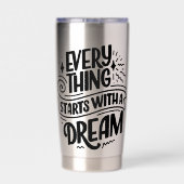 Het citeren over dromen geïsoleerde drinkbeker (Achterkant)