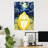 Het citroenveld en het citroenveld | AI Art Poster (Thuiskantoor)