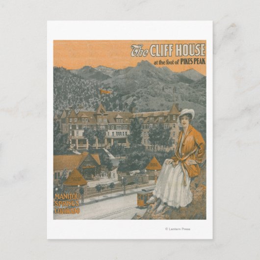 Het Cliff House & Pikes Peak Briefkaart (Voorkant)