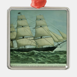 Het Clipperschip 'Highflyer', 1111 ton Metalen Ornament