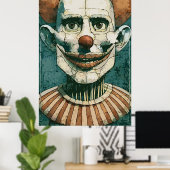 Het Clown Poppenportret Poster (Thuiskantoor)
