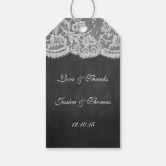 Het Collectie Chalkboard en Lace Wedding Cadeaulabel