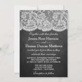 Het Collectie Chalkboard en Lace Wedding Kaart (Voorkant)