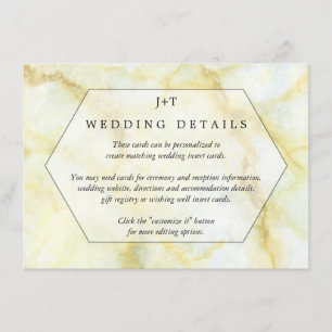 Het Collectie Elegant Marble Effect Wedding Informatiekaartje