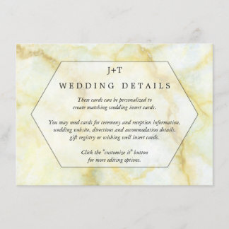 Het Collectie Elegant Marble Effect Wedding Informatiekaartje