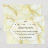Het Collectie Elegant Marble Effect Wedding Informatiekaartje (Voorkant / Achterkant)