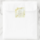 Het Collectie Elegant Marble Effect Wedding Vierkante Sticker (Tas)