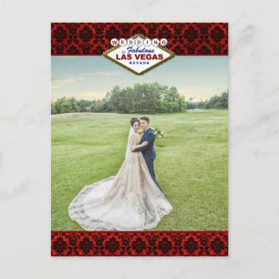 Het Collectie Glitter Damask Las Vegas Wedding Aankondigingskaart
