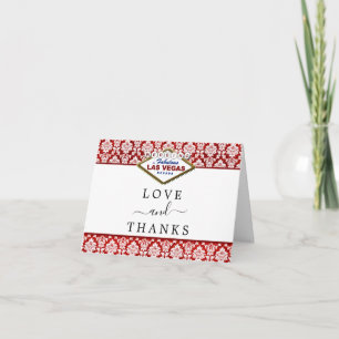 Het Collectie Glitter Damask Las Vegas Wedding Bedankkaart