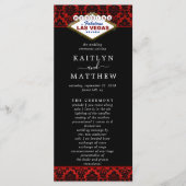 Het Collectie Glitter Damask Las Vegas Wedding Programma (Voorkant)