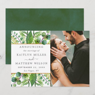 Het Collectie Greenery & Gold Wedding Aankondiging