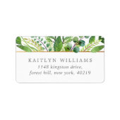 Het Collectie Greenery & Gold Wedding Etiket (Voorkant)