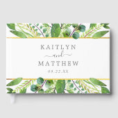 Het Collectie Greenery & Gold Wedding Gastenboek (Voorkant)