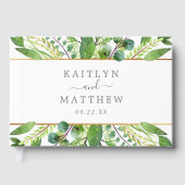 Het Collectie Greenery & Gold Wedding Gastenboek (Voorkant)
