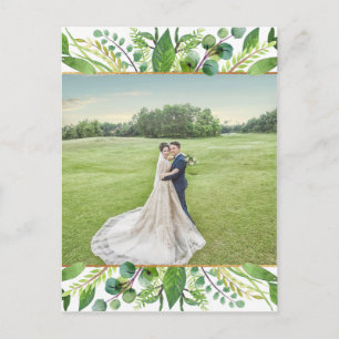 Het Collectie Greenery & Gold Wedding Hartelijk da Aankondigingskaart