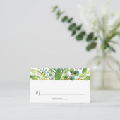 Het Collectie Greenery & Gold Wedding Plaatskaartje (Staand voorkant)