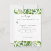 Het Collectie Greenery & Gold Wedding RSVP Kaartje (Voorkant)