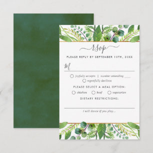 Het Collectie Greenery & Gold Wedding RSVP Kaartje