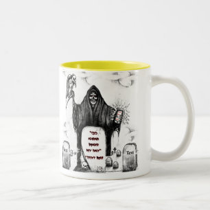 Het Collectie Grim Reaper van Clark Ulysse Tweekleurige Koffiemok