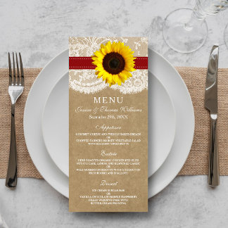 Het Collectie Kraft, Lace & Sunflower - Rood Menu