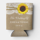 Het Collectie Kraft, Lace & Sunflower Wedding Blikjeskoeler (Voorkant)