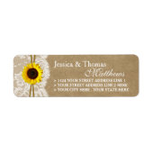 Het Collectie Kraft, Lace & Sunflower Wedding Etiket (Voorkant)