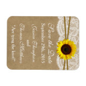Het Collectie Kraft, Lace & Sunflower Wedding Magneet (Horizontaal)