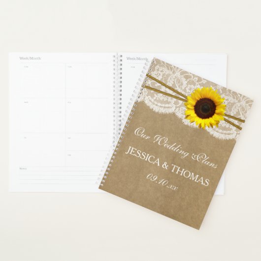 Het Collectie Kraft, Lace & Sunflower Wedding Planner (Display)
