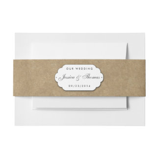Het Collectie Kraft & Lace Wedding Uitnodigingen Wikkel