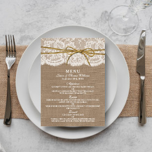 Het Collectie Rustic Twine Bow Wedding - Menu