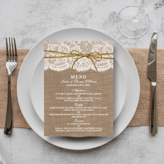Het Collectie Rustic Twine Bow Wedding - Menu
