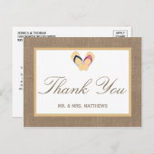 Het Collectie van de Beach Burlap Wedding van het  Briefkaart (Voorkant / Achterkant)