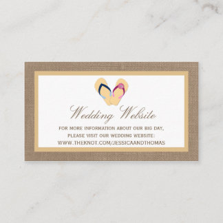 Het Collectie van de Beach Burlap Wedding van het  Informatiekaartje