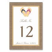 Het Collectie van de Beach Burlap Wedding van het Kaart (Achterkant)