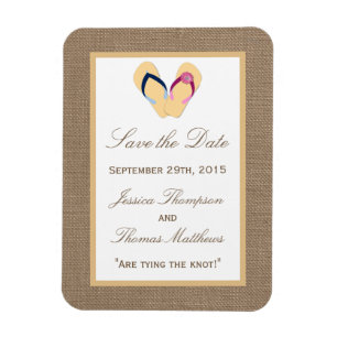 Het Collectie van de Beach Burlap Wedding van het  Magneet