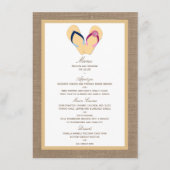 Het Collectie van de Beach Burlap Wedding van het  Menu (Voorkant)