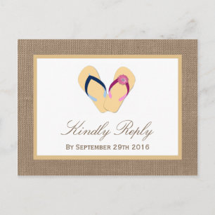 Het Collectie van de Beach Burlap Wedding van het Uitnodiging Briefkaart