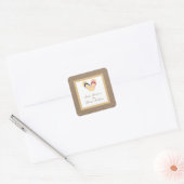 Het Collectie van de Beach Burlap Wedding van het Vierkante Sticker (Envelop)